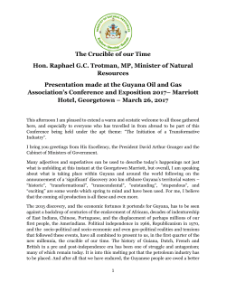 The Crucible of our Time Hon. Raphael G.C. Trotman, MP, Minister