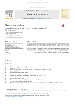 Rhetoric and Analogies - Social Sciences Computing