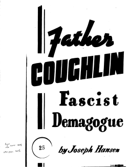 Father Coughlin &ndash; Fascist Demagogue