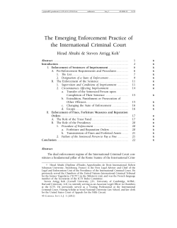 The Emerging Enforcement Practice of the International Criminal Court