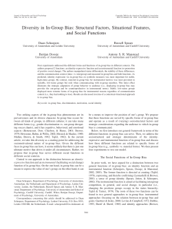 Diversity in In-Group Bias - School of Psychology