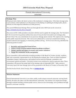 2010 University Work Plan / Proposal