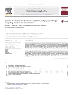 Emotion malleability beliefs, emotion regulation