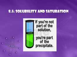 8.5: Solubility and Saturation