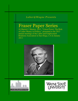 Union Power: The Role of Labor Money in Politics