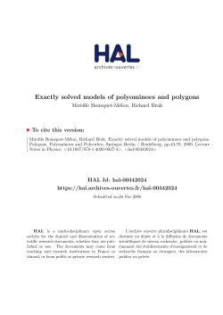 Exactly solved models of polyominoes and polygons - HAL