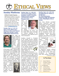 Ethical ViEws - Philadelphia Ethical Society