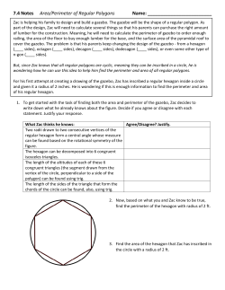7.4 Notes Area/Perimeter of Regular Polygons Name