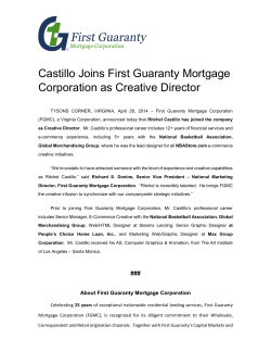 Castillo Joins First Guaranty Mortgage Corporation as Creative