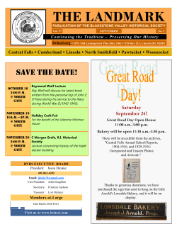 September 2016 - Blackstone Valley Historical Society