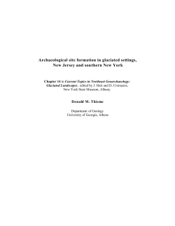 Archaeological site formation in glaciated settings, New Jersey and