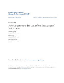 How Cognitive Models Can Inform the Design of