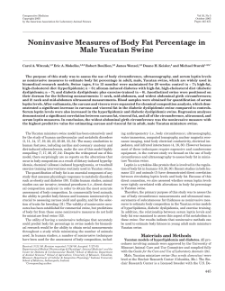 Noninvasive Measures of Body Fat Percentage in Male Yucatan Swine