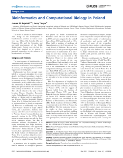 Bioinformatics and Computational Biology in Poland