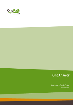 OneAnswer Investment Funds Guide
