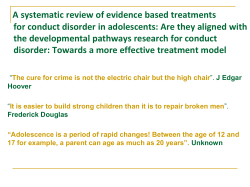 A systematic review of evidence based treatments for conduct
