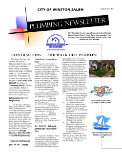 September 2012 Newsletter - City of Winston