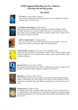 AOSR Suggested Reading List For Students Entering 5th and 6th