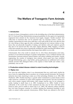 The Welfare of Transgenic Farm Animals