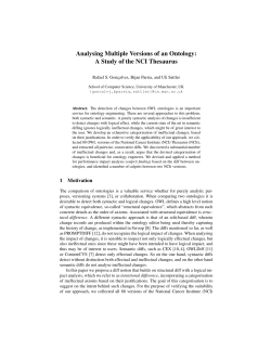 Analysing Multiple Versions of an Ontology: A