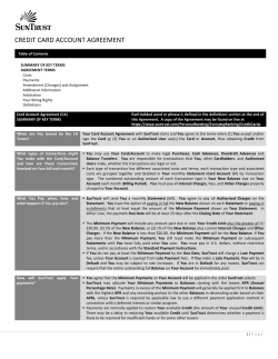 credit card account agreement