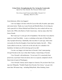 Urban Parks: Strengthening the City, Saving the Countryside