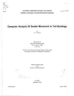 Computer analysis of smoke movement in tall buildings