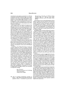 BOOK REVIEWS tions that have taken place in systematics over the