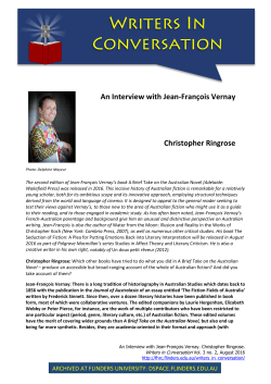 An Interview with Jean-Fran&ccedil;ois Vernay.