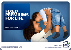 FIXED PREMIUMS FOR LIFE