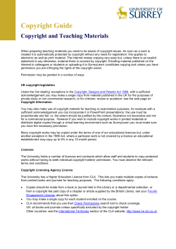 Copyright and Teaching Materials Leaflet