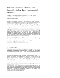 Scheduler Activations - Stanford Secure Computer Systems Group