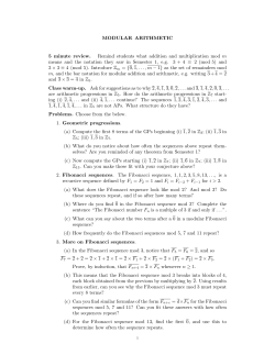 MODULAR ARITHMETIC 5 minute review. Remind students what
