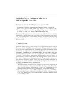 Stabilization of Collective Motion of Self