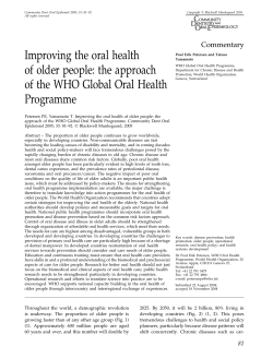 Improving the oral health of older people