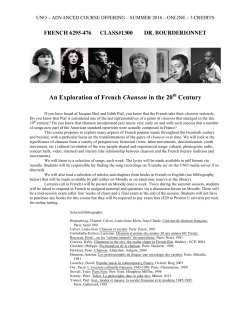 An Exploration of French Chanson in the 20th Century