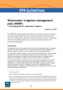 Wastewater irrigation management plans