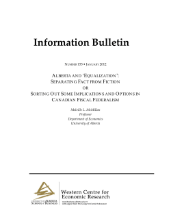Alberta and `equalization` - University of Alberta