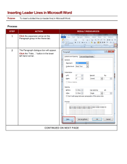 Inserting Leader Lines in Microsoft Word