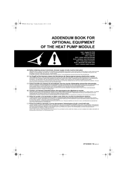 addendum book for optional equipment of the heat pump module