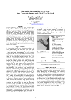 MAKING DICTIONARIES OF TECHNICAL SIGNS USING SIGNBANK