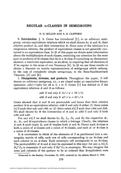 REGULAR ©-CLASSES IN SEMIGROUPS