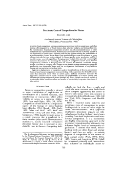 Proximate Costs of Competition for Nectar Resource competition
