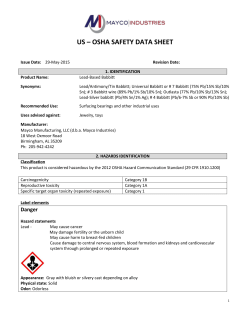 SDS &ndash; Lead-Based Babbit