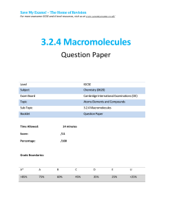 Macromolecules - SAVE MY EXAMS!