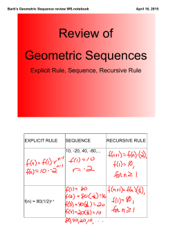 Barb`s Geometric Sequence review WS.notebook