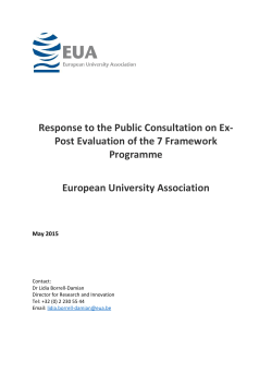EUA Response to the Public Consultation on Ex