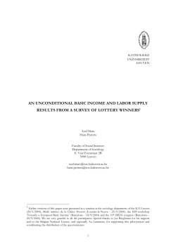 an unconditional basic income and labor supply results from a