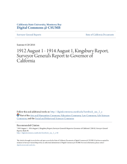 1912 August 1 - 1914 August 1, Kingsbury Report, Surveyor