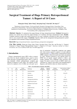 Surgical Treatment of Huge Primary Retroperitoneal Tumor: A